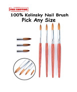 100% Kolinsky Acrylic Round Nail Brush Nail Art Brush Pick Any Size 4/6/... - £6.74 GBP+