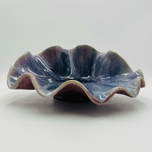 Studio Art Pottery Shell Large Candle Holder MCM Vintage Pink Purple Sig... - €179,68 EUR