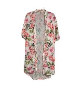 Show Me Your Mumu Womens Kimono Robe Pink Sz S Floral Print Waist Tie - $12.86