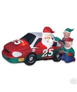 8 Ft Airblown Inflatable Christmas Santa &amp; Elves With # 25 Race Car - $4,125.64 MXN