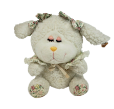 9&quot; Vintage 1987 Dan Dee Imports Baby Lamb Sheep Flowers Stuffed Animal Plush Toy - £36.52 GBP