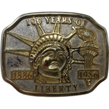 VTG Statue of Liberty 100 Years of Liberty 1886-1986 Anniversary Belt Buckle USA - $27.71