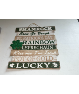 St. Patrick&#39;s Day Wooden Wall Art Decor With a Lucky Shamrock Rustic par... - $13.70 CAD
