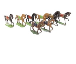 Antique Heyde Germany Miniature Cold Painted War Horses- Metal - Models ... - $128.80