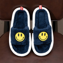 Mo Dou Smile Face Winter/Spring Men Slippers Flip Flops Soft Cotton Shoes Plush  - £22.98 GBP
