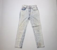 Vintage 90s Streetwear Womens 11 Distressed Acid Wash Tapered Leg Jeans Cotton - £29.56 GBP