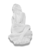 Artistic Nude Woman on Rock Glossy White Statue  Art - £21.02 GBP