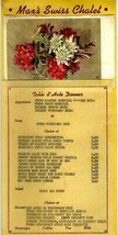 Max&#39;s Swiss Chalet Restaurant Menu Wilshire Blvd Santa Monica California 1950&#39;s - £29.77 GBP