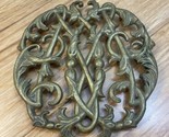 Vintage Colonial Williamsburg Cypher Brass Trivet KG JD - $14.85