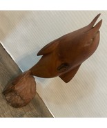 Vintage Jumping Dolphin Hand Carved Wood Statue Home Decor Nautical Beac... - $24.95