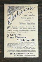 Vintage 1895 The Electropoise Home Cure Electrolibration Co. Original Ad 1021 - £5.26 GBP
