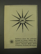 1954 Howard Miller sunburst Clock Advertisement - designed by George Nelson - £14.27 GBP