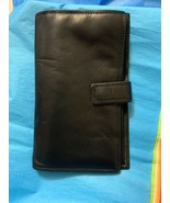 BOND STREET Full Grain Napa SUPER SOFT LEATHER BLACK Checkbook WALLET - $1,028.32 MXN