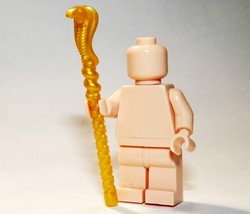 Golden Cobra Snake Staff for Building Minifigure Bricks US - £3.73 GBP