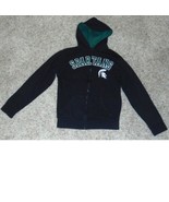 Boys Jacket NCAA Michigan State Spartans MSU Black Football Zip Up Hoode... - £15.64 GBP