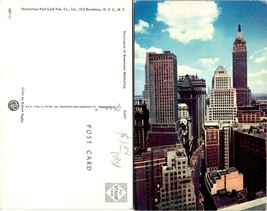New York(NY) NYC Skyscrapers of Downtown Manhattan Empire State VTG Postcard - £7.51 GBP