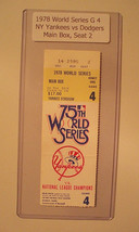 1978 World Series Game 4 TICKET STUB-Main Box seat 2-Yankees 4/Dodgers 3 - £51.40 GBP