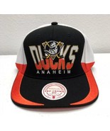 Anaheim Ducks Hat Cap Snap Back Mens White Black Logo Mitchell &amp; Ness NH... - £26.06 GBP