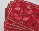 Vera Bradley Mesa Paisley Red Multi Quilted 4-PC Placemat Set RARE - $58.00