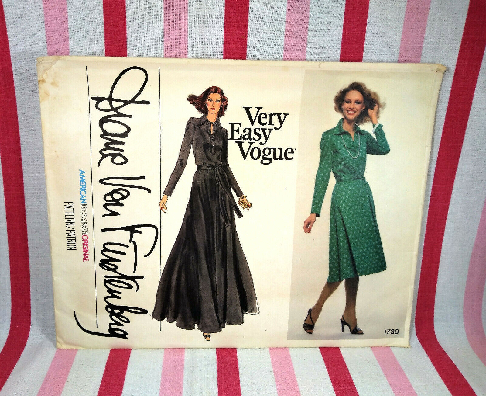 Vintage 1978 Vogue American Designer Diane von Furstenberg #1730 Fabulous Dress - $5.00