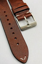 22mm Heavy duty  vintage style leather strap,Genuine Fortis S/S buckle(FT-01) - $53.23