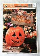 Happy Halloween Pumpkin Photographic Color Clings-Static Cling Window Decoration - £9.83 GBP