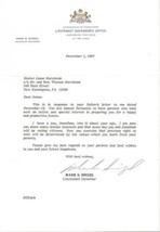 Mark Singel Signed 1987 Typed Letter PA Lieutenant Governor - £15.49 GBP