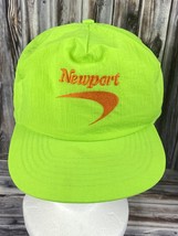 Vintage Newport Cigarettes Snapback Hat Neon Green Orange Logo Lightweight - £22.99 GBP