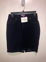 NWT Pajama Jeans Blue Jean Skirt Womens SZ XS Stretchy &amp; Soft Dark Wash Pull On - £7.90 GBP
