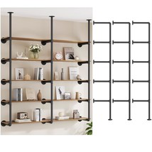 Industrial Iron Pipe Shelf Wall Mount, Farmhouse Diy Open Bookshelf, Pipe Shelve - £120.41 GBP