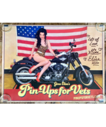 Pin-Ups for Vets Poster-Gina Elise Signed Live Ink-Motorcycle-American F... - £11.17 GBP