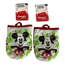 Disney Mickey Mouse 2 Pk Oversized Mini Oven Mitts Christmas Holiday Garland NEW - £15.30 GBP