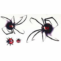 5 Sheets Yeahgoshopping Halloween Black Spider 3D Waterproof Temporary Tattoo St - £1.57 GBP