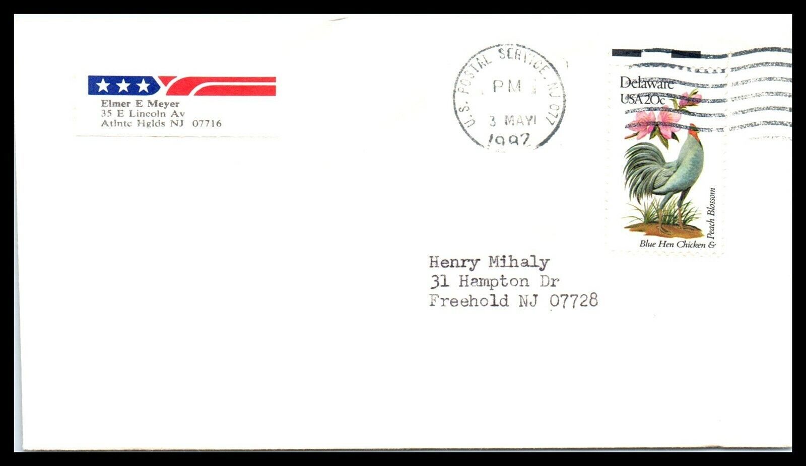 NEW JERSEY Cover - USPS, NJ 077 to Freehold, NJ O5  - £2.31 GBP