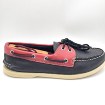 SPERRY Top Sider Boat Shoes Men&#39;s Size 8.5 M 2 Eye Two Tone Black Red Le... - £23.22 GBP