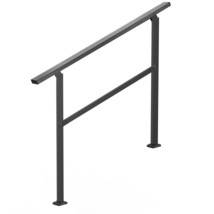 Outdoor Handrails for 2-3 Step Stairs Black Square Tube Easy Install for Senior - $1,990.01 MXN