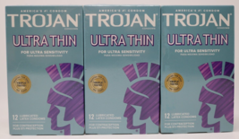 Trojan ULTRA THIN Condoms For Ultra Sensitivity 10 Pack Lot of 3 New - £15.80 GBP