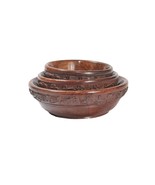 Wooden Serving Bowl-Soup-Kitchen-Dining Multipurpose-(Set of 3) (Takai D... - £24.93 GBP