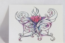 Temporary Tattoos (new) WICKED MIDNIGHT HEART BUTTERFLY - £3.49 GBP