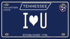 I Heart U Tennessee Blue Novelty Mini Metal License Plate - £11.76 GBP