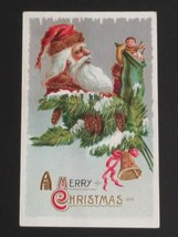 Santa w/ Toys Christmas Gold Embossed Samson Brothers Antique Postcard 1910s 31F - £10.21 GBP