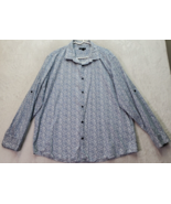 Alfani Dress Shirt Mens 2XL Blue Geo Print Cotton Long Sleeve Collar But... - £14.51 GBP