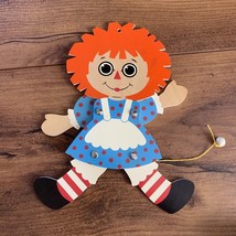 Raggedy Ann Jumping Moveable Wood Ornament Pull Wall Hanging VTG Western Germany - $16.14