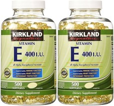 Kirkland Signature Vitamin E 400 IU, 500 Softgels (Pack of 2) (Total of 1000 Sof - £51.14 GBP
