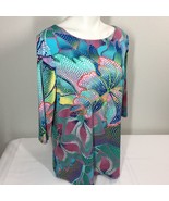 Clara Sun Woo Medium Top NEW Mosaic Petal Multi Color 3/4 Sleeves - $26.50