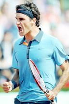 Roger Federer Blue Shirt Tennis Ace 24x18 Poster - £19.17 GBP