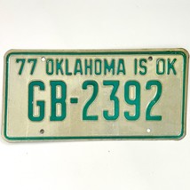 1977 United States Oklahoma Garfield County Passenger License Plate GB-2392 - £14.68 GBP