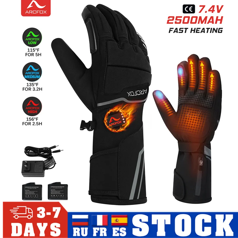 ARCFOX NEW Winter Heated Gloves Men Women Warm Skiing Touch Screen Motorcycle - £101.88 GBP