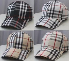 Plaid Stripe Baseball Cap Fashion Designer Outdoor Summer Adjustable cas... - £11.17 GBP+