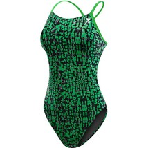 TYR Petra Cutoutfit Swimsuit Youth,Green/Black, Size EU 22 (Girls 6-6X) - £18.10 GBP